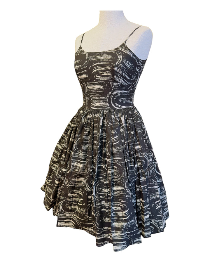 Gwen Dress in Black Swish Print