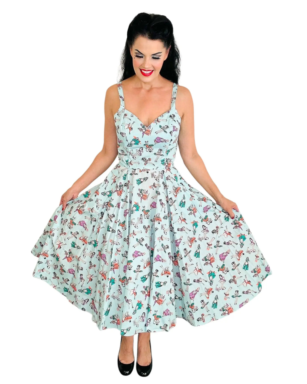 Gail Dress in Pin Up Girl Print Bernie Dexter