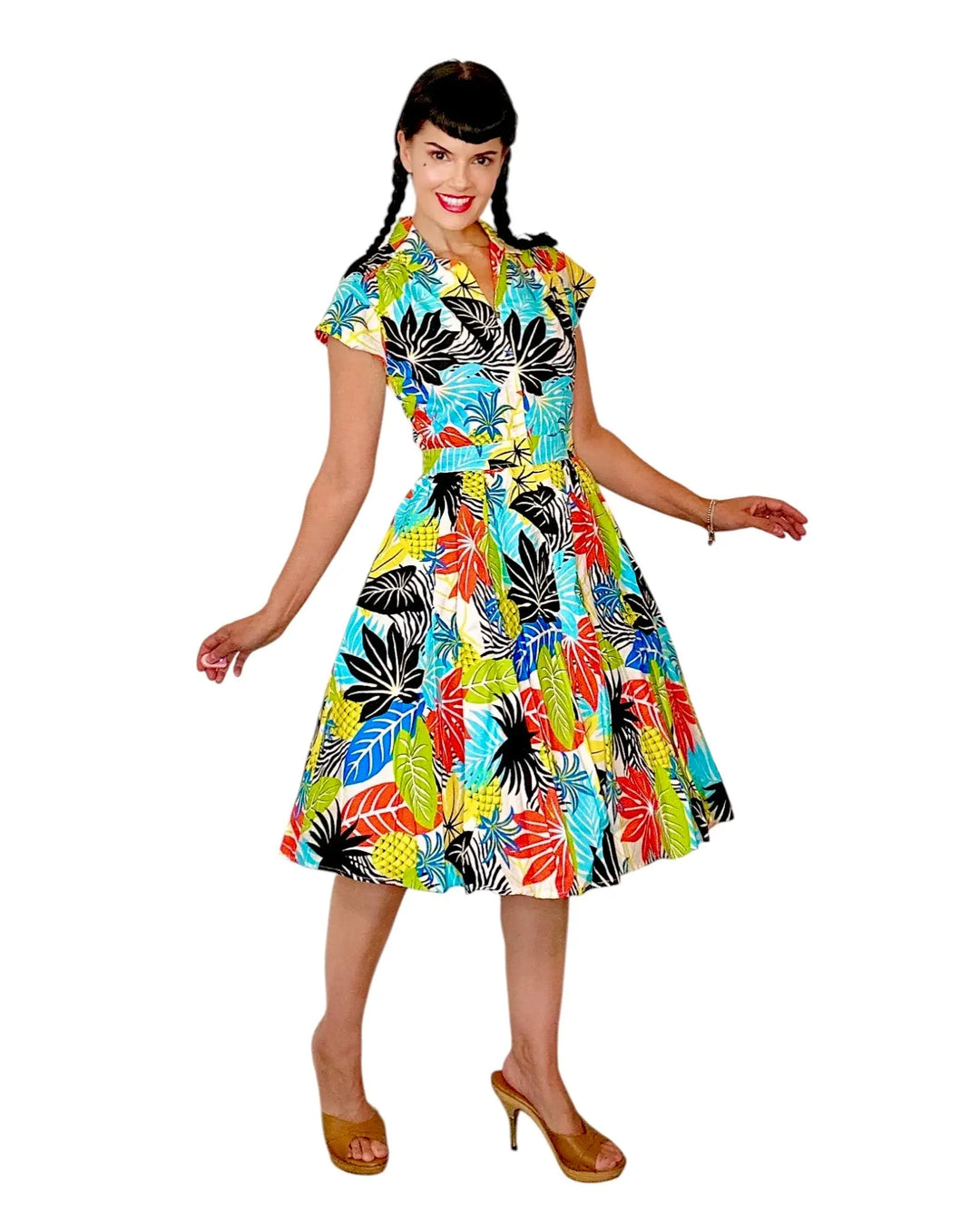 Bernie Dexter Joni Dress in Tropical Hawaiian Print