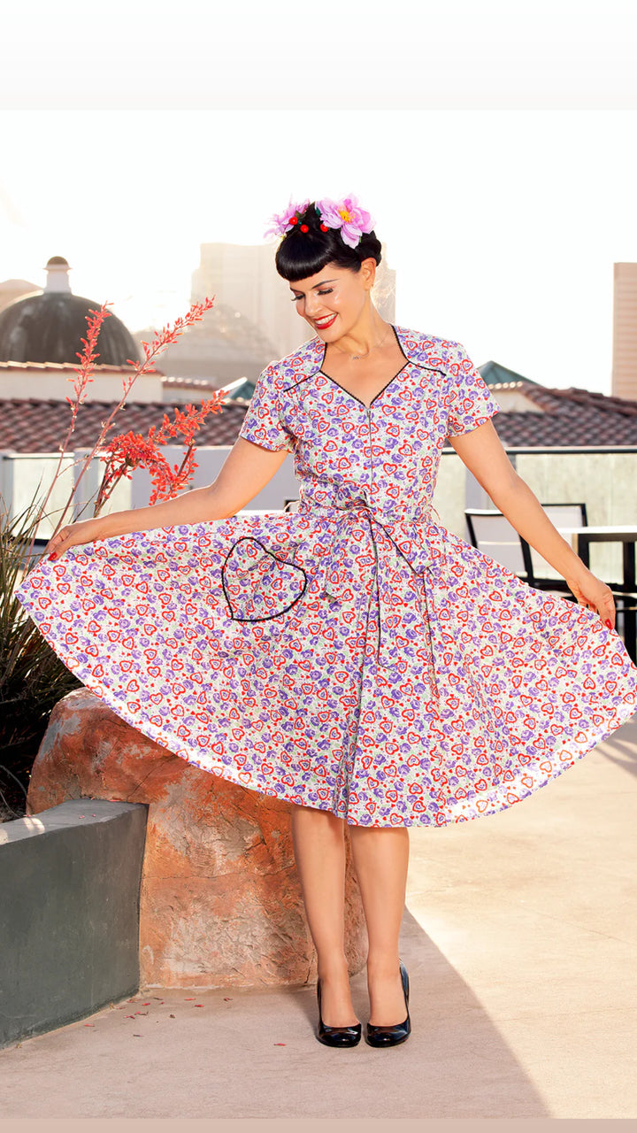 Sabrina Dress in Hearts Desire Print