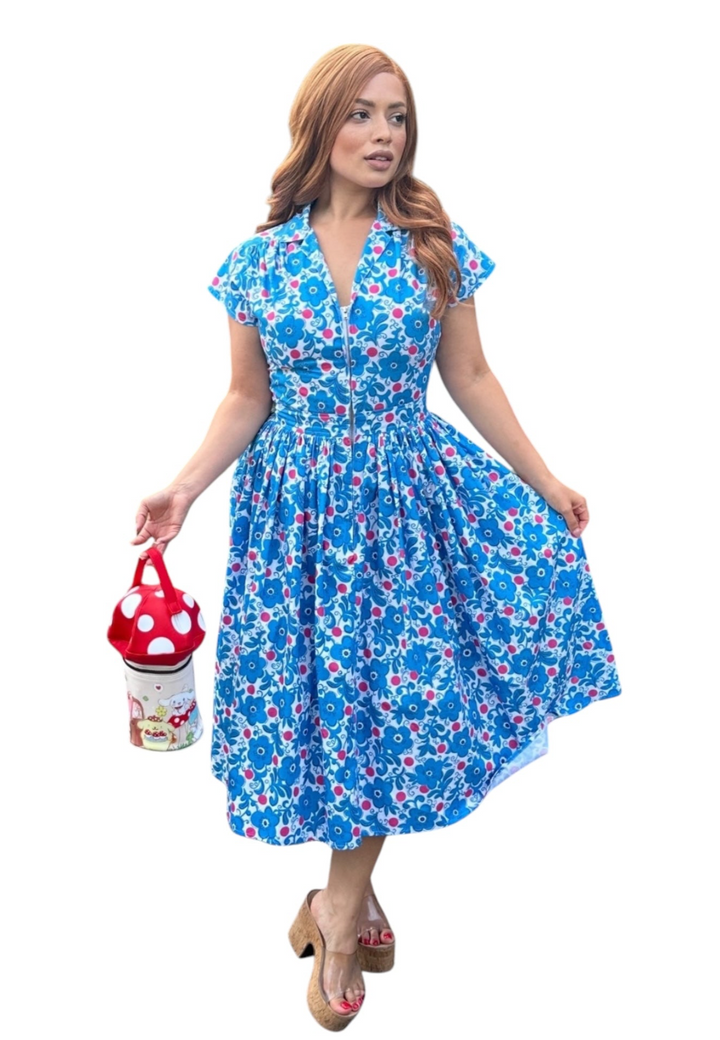 Joni Dress in Red Dot Floral