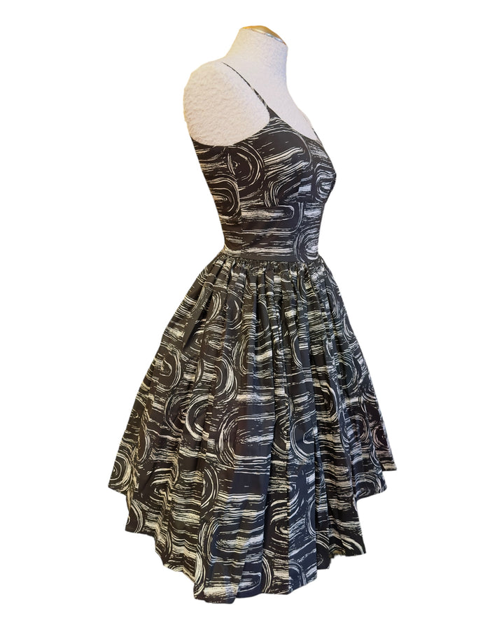 Gwen Dress in Black Swish Print