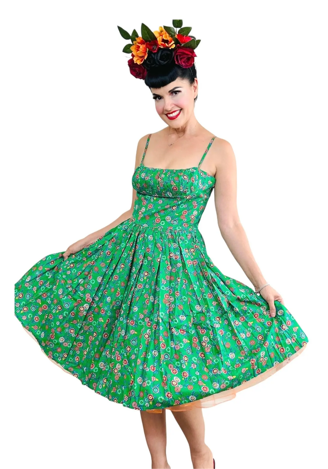 TammieW Dress in Green Folklorico Print