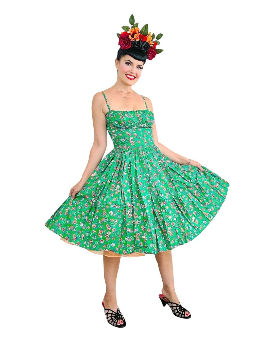 TammieW Dress in Green Folklorico Print