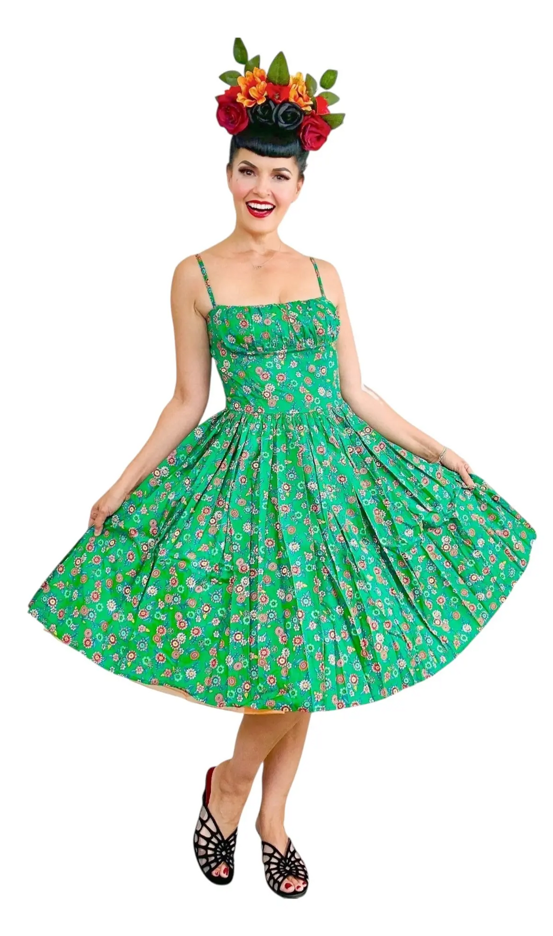 TammieW Dress in Green Folklorico Print