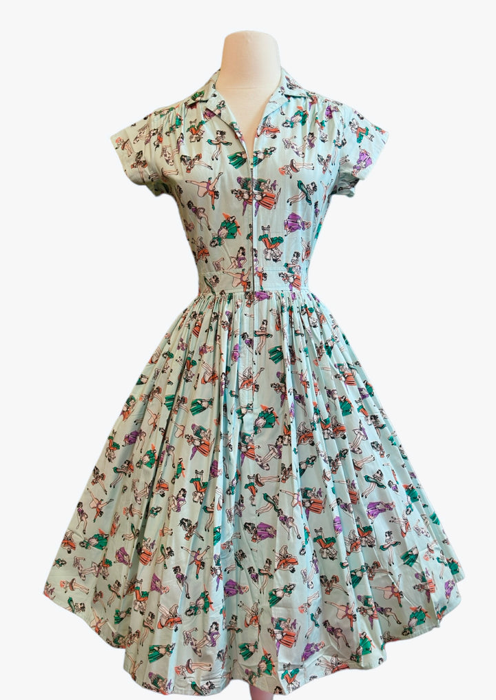 Joni Dress in Pin Up Girl Print