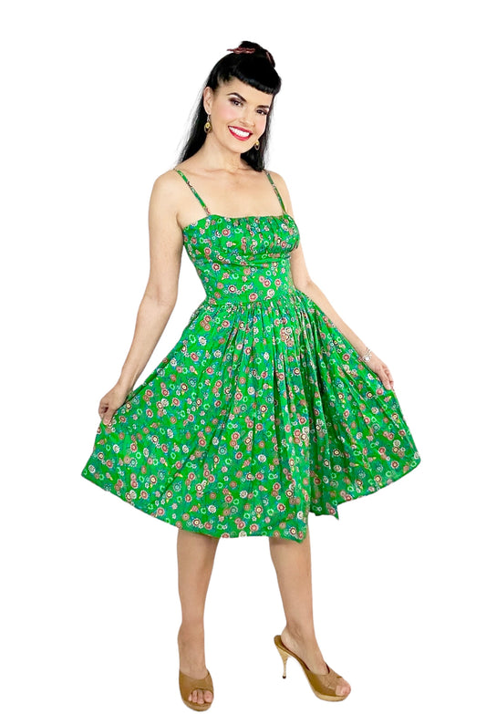 TammieW Dress in Green Folklorico Print