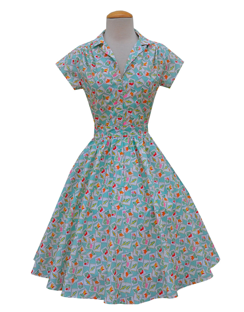 Joni Dress in Veggie Patch Print