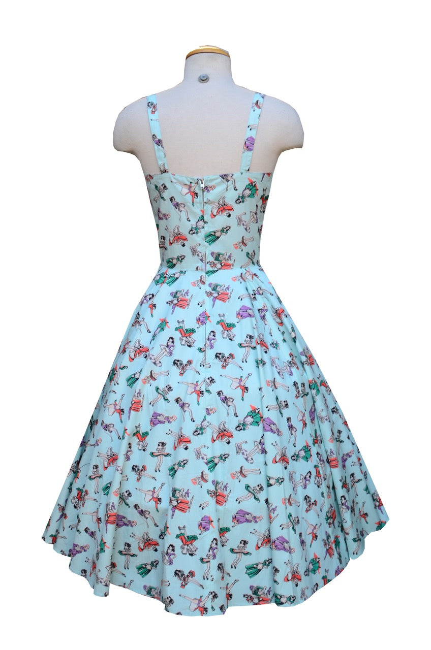 Gail Dress in Pin Up Girl Print