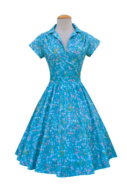 Joni Dress in Turquoise Retro