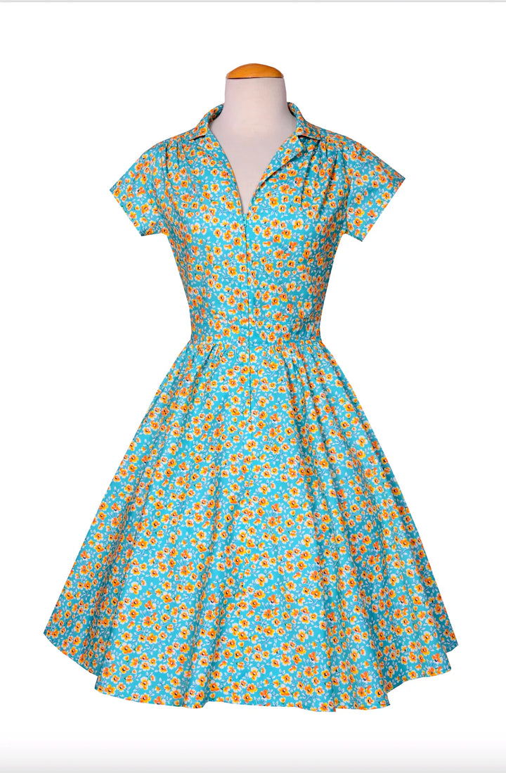 Joni Dress in Golden Poppy Print