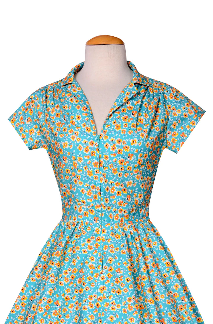 Joni Dress in Golden Poppy Print