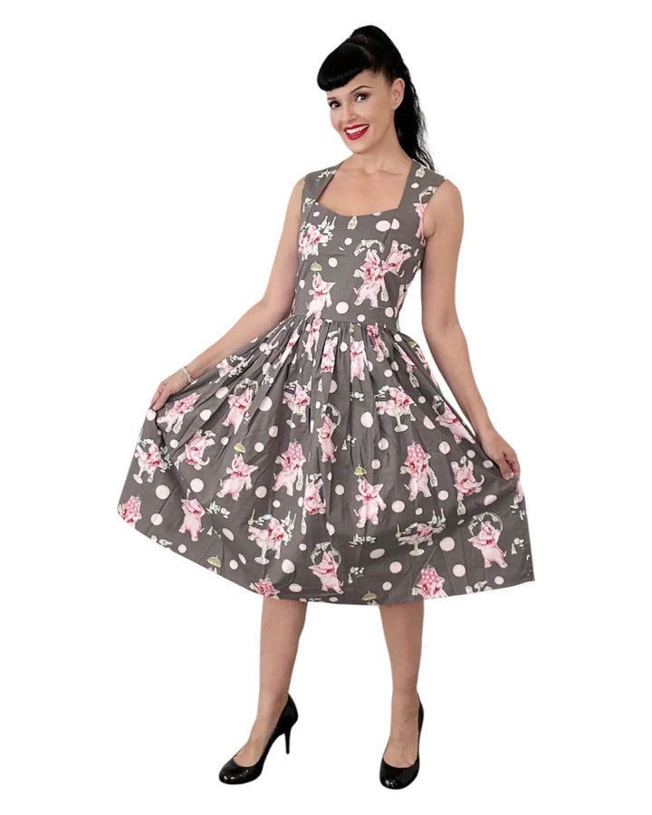 Sugardoll Dress in Pink Elephant Print Bernie Dexter