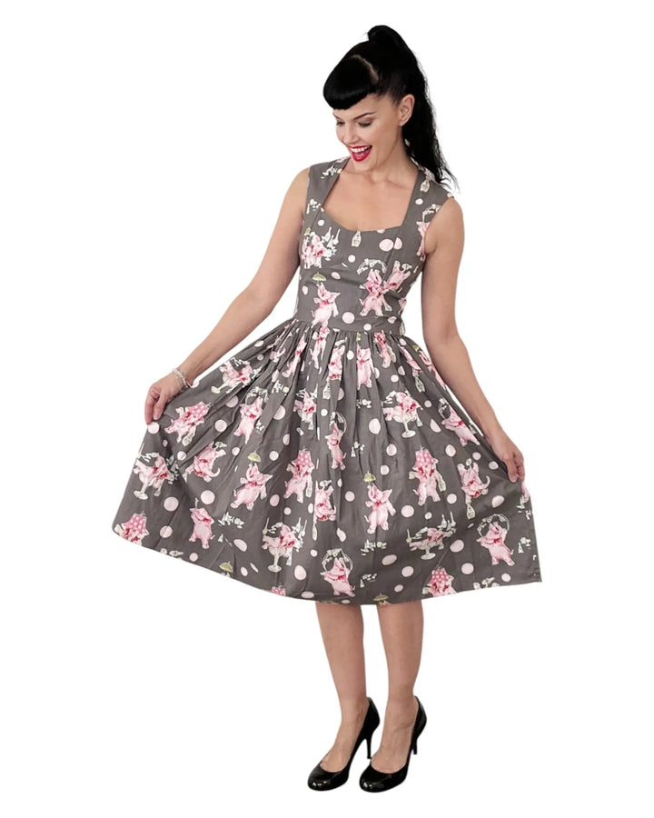 Sugardoll Dress in Pink Elephant Print Bernie Dexter