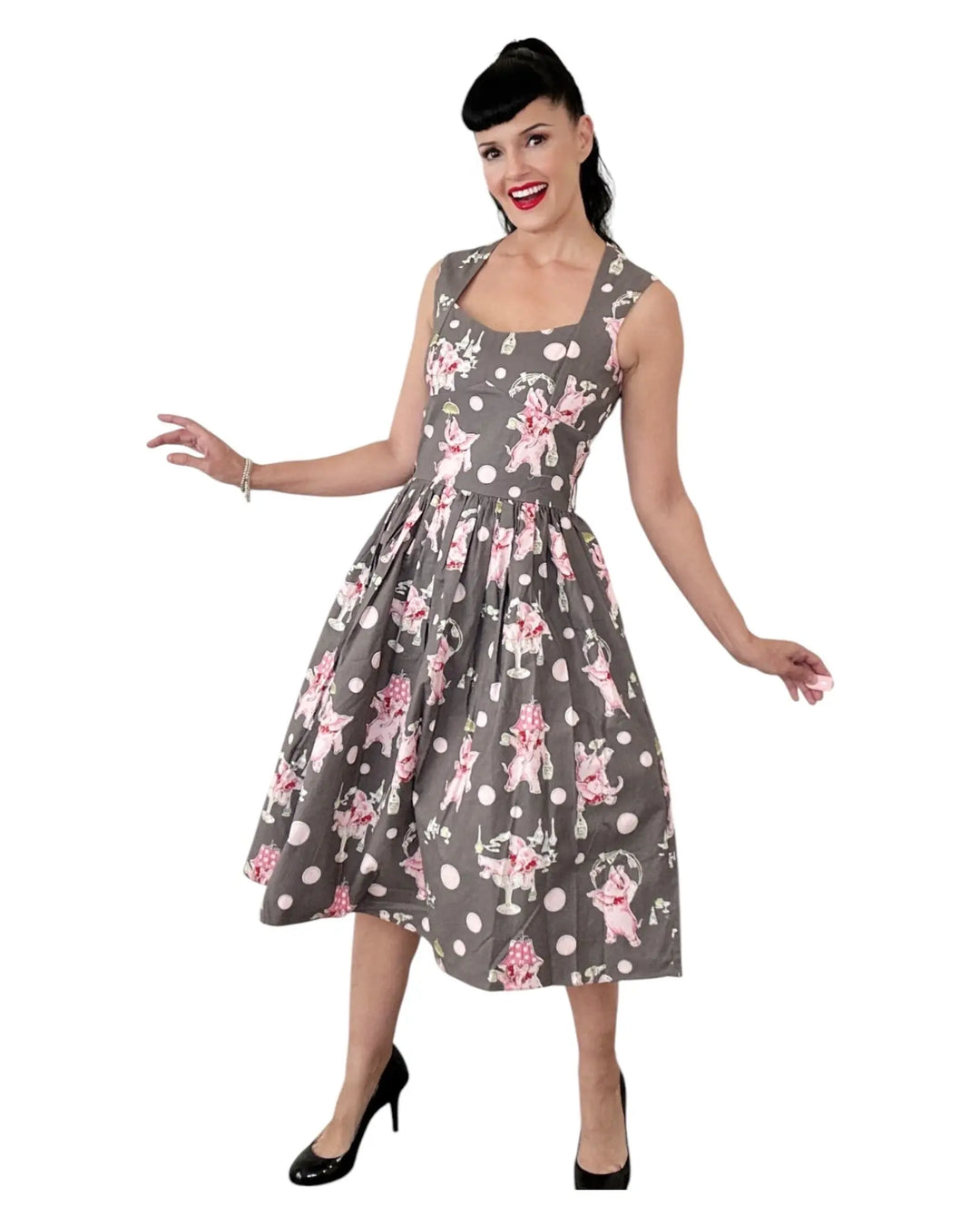 Sugardoll Dress in Pink Elephant Print Bernie Dexter