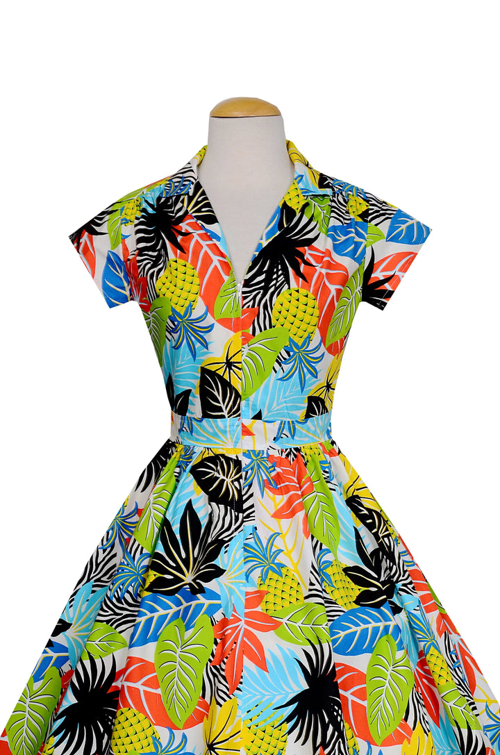 Bernie Dexter Joni Dress in Tropical Hawaiian Print