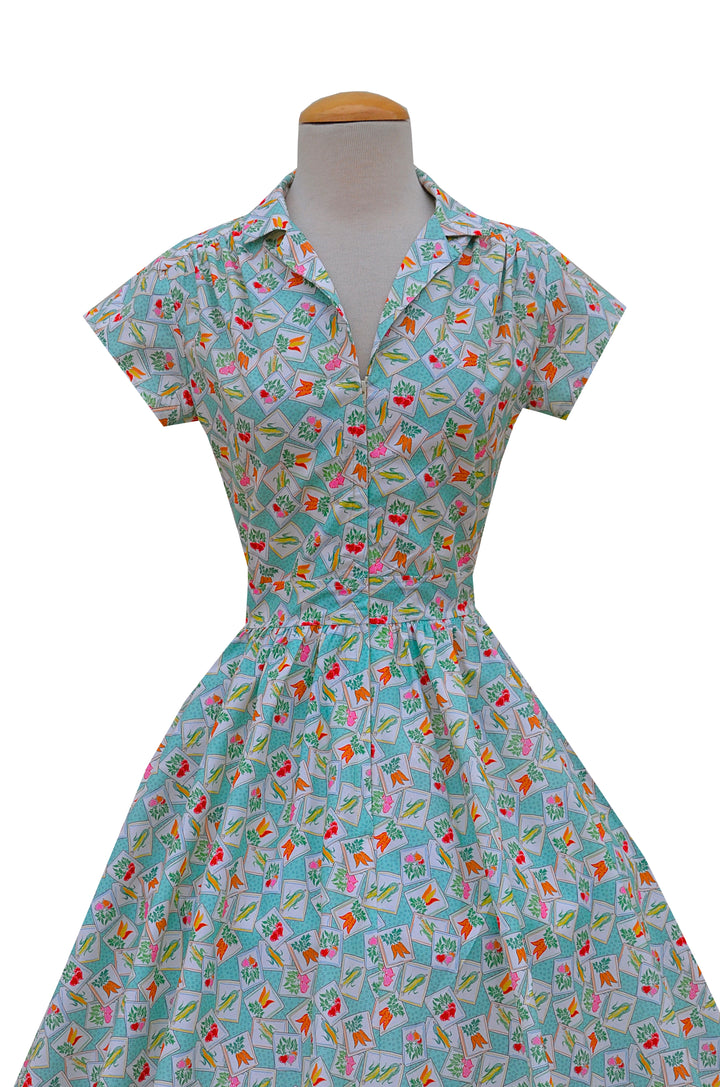 Joni Dress in Veggie Patch Print